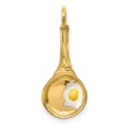 thumbnail image 1 of Finest Gold 14K 3D Frying Pan with Enameled Egg Charm, 1 of 2