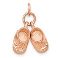 thumbnail image 1 of Finest Gold 14K 3D Moveable Rose Gold Baby Shoes Charm, 1 of 3