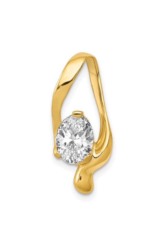 Finest Gold 14K 4 mm Omega, 6 mm Reversible & 8 x 6 mm Oval Slide Mounting Pendant