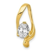 14k Yellow Gold Omega 8x6mm Oval Slide Pendant