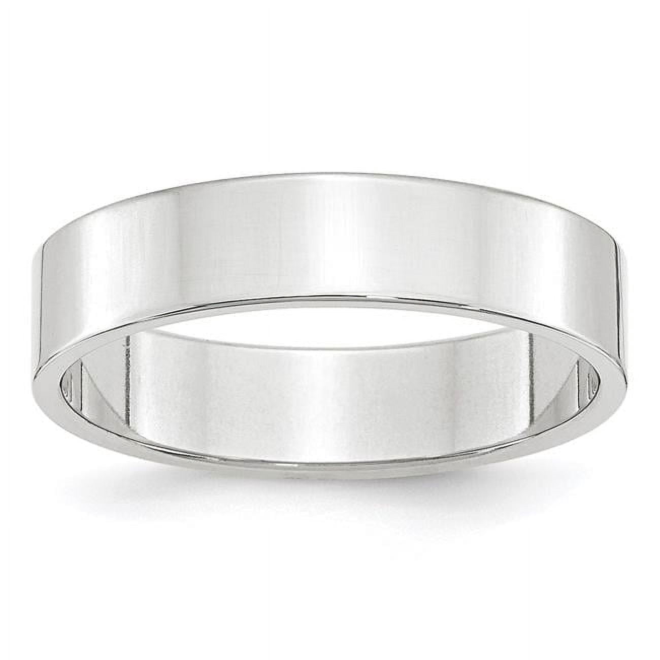Finest Gold 14K 5 mm White Gold Light Weight Flat Band - Size 5.5