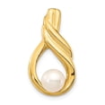 thumbnail image 1 of 14K 6-7mm Button White Freshwater Cultured Pearl Pendant Chain Slide XF739, 1 of 3