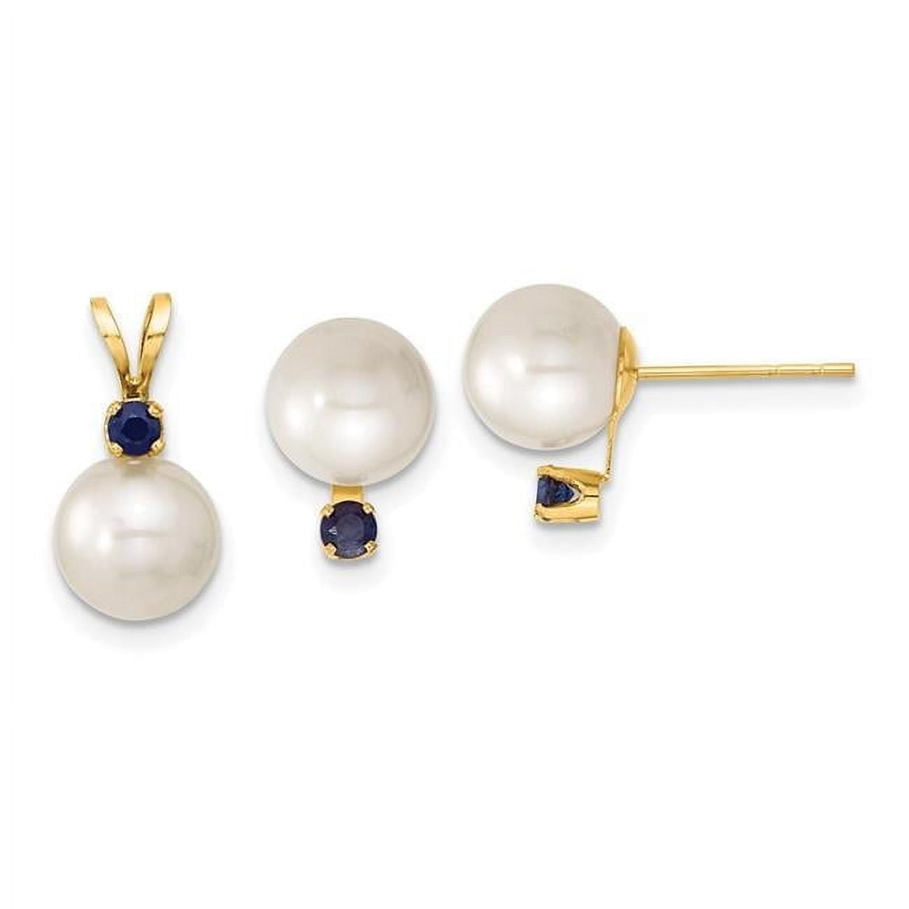 White Round Freshwater Cultured Pearl .10ct Diamond Post Earrings in Real 1 Real 14kt Yellow Gold 5-6mm White Round Freshwater Cultured Pearl