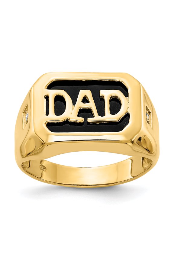 14k AA Diamond Men's Onyx Dad Ring Y6129AA