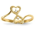 thumbnail image 1 of Finest Gold 14K CZ Double Heart Ring, Size 7, 1 of 3