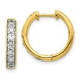 thumbnail image 1 of Finest Gold 14K Diamond Hinged Hoop Earrings, 1 of 2