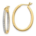 thumbnail image 1 of 14k Diamond In/Out Hoop Earrings, 1 of 4