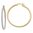 thumbnail image 1 of Finest Gold 14K Diamond In-Out Hoop Earrings, 1 of 4