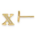 thumbnail image 1 of 14k Diamond Initial X Post Earrings EM4170X, 1 of 4