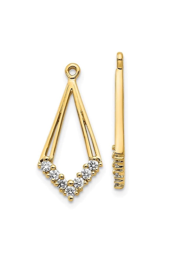 14k Kite-Shaped Diamond Earring Jacket Mountings