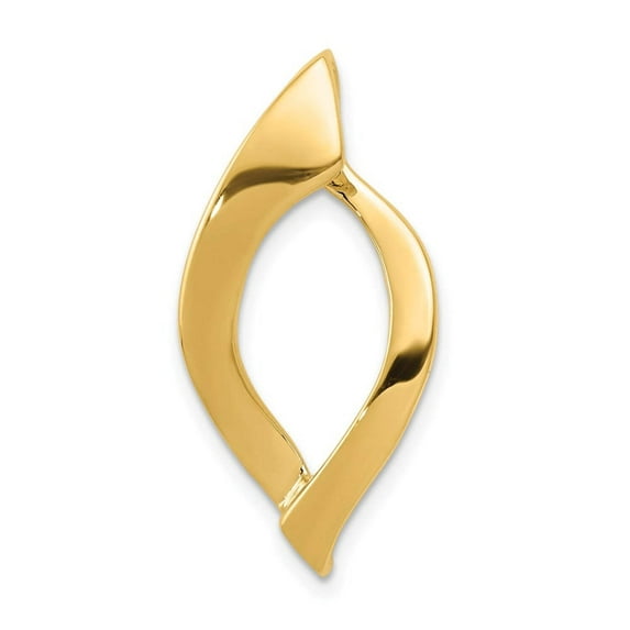 Finest Gold 14K Fits Up to 8 mm Regular, 10 mm Fancy Reversible Omega Slide Pendant