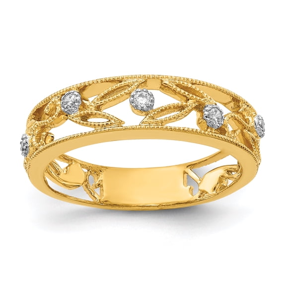 14k Flower Vine Design Diamond Ring RM5705