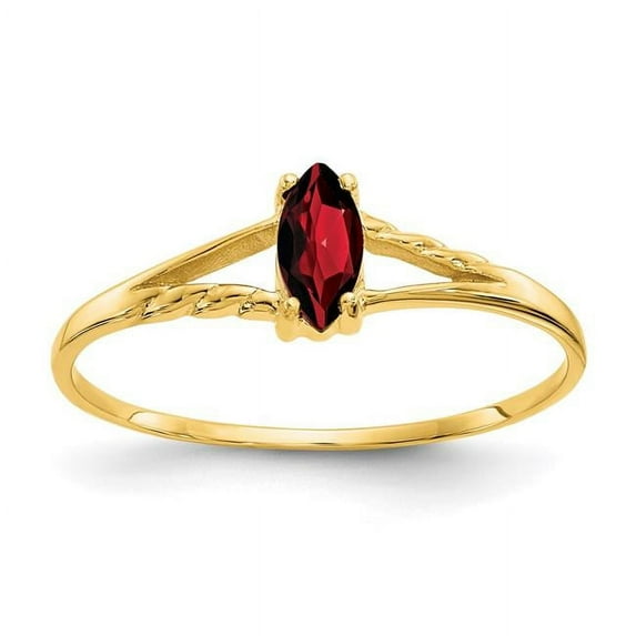 Finest Gold 14K Garnet Birthstone Ring, Size 7