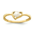 thumbnail image 1 of Madi K 14K  3-4mm White Button Freshwater Cultured Pearl Heart Ring, 1 of 5