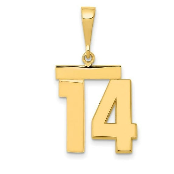 Finest Gold 14K Medium Polished Number 14 Charm