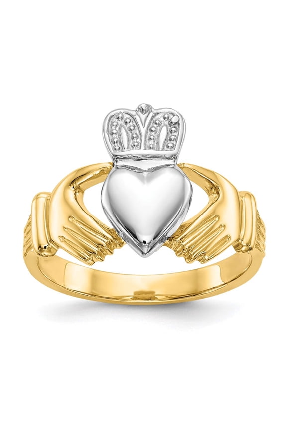14k Mens Two-tone Claddagh Ring D97