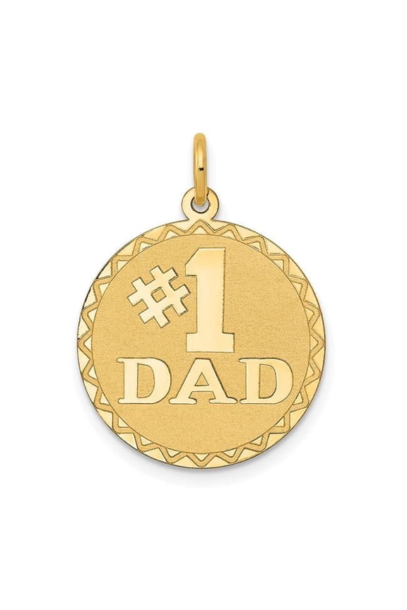 14k Yellow Gold #1 Dad Charm Pendant