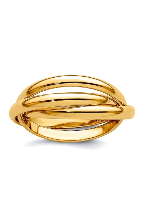 14K Polished Rolling Ring, Size 5