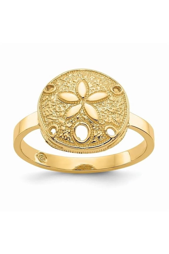 14k Polished Sand Dollar Ring D335