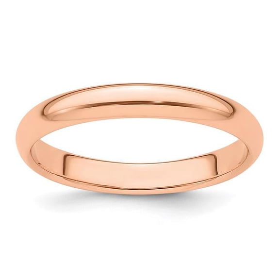 14k Rose Gold 3mm Half-Round Wedding Band Size 6.5 RHR030