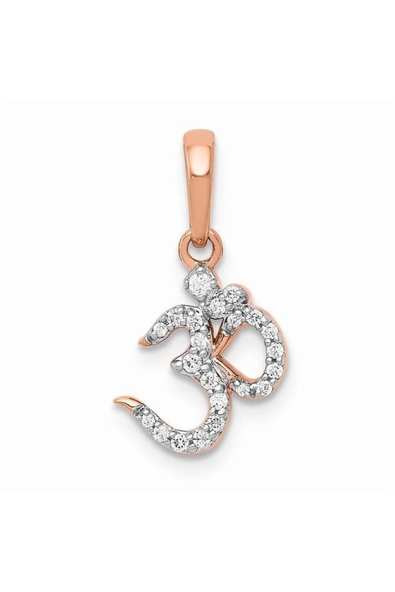 14K Rose Gold Diamond Om Pendant