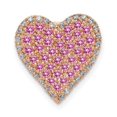 thumbnail image 1 of 14k Rose Gold Diamond Pink Sapphire Vintage Heart Chain Slide, 1 of 3