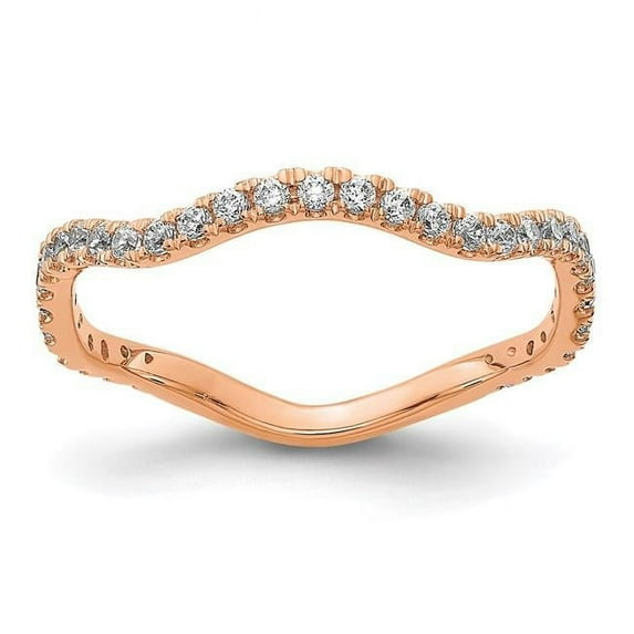 14k Rose Gold Diamond Wavy Band RM5631
