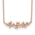 thumbnail image 1 of Finest Gold 14K Rose Gold Fancy CZ with 1 in. Extension Necklace, 1 of 3