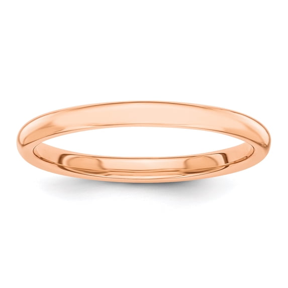 14k Rose Gold Solid Polished 2mm Band Ring Size 4.5 Ring for Women and Men - 1.7 Grams