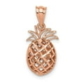 thumbnail image 1 of Finest Gold 14K Rose Gold Polished & Diamond-Cut 3D Pineapple Pendant, 1 of 3