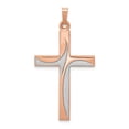 thumbnail image 1 of 14k Rose Gold and White Rhodium Cross Pendant, 1 of 2