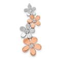 thumbnail image 1 of Finest Gold 14K Rose & White Gold 0.12 CTW Diamond Four Flower Chain Slide Pendant, 1 of 4