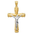 thumbnail image 1 of Finest Gold 14K Satin Two-Tone Crucifix Pendant, 1 of 4