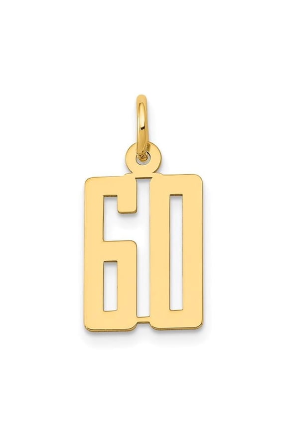 14K Small Elongated Number 60 Charm