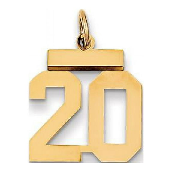 Finest Gold 14K Small Polished Number 20 Charm