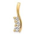 thumbnail image 1 of Finest Gold 14K Small Three Stone Curved Bar Mounting Pendant, 1 of 1