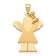 thumbnail image 1 of Finest Gold 14K Solid Engravable Girl with Bow on Right Charm, 1 of 2