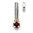 thumbnail image 1 of Shey Couture Sterling Silver Antiqued with 14k Accent Polished Garnet Chain Slide Pendant QTC1705, 1 of 4