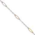 thumbnail image 1 of Finest Gold 14K Tri-Color Oval Link 7.5 in. Bracelet, 1 of 3