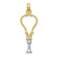 thumbnail image 1 of Finest Gold 14K Two-Tone 3-D Stethoscope Pendant, 1 of 4