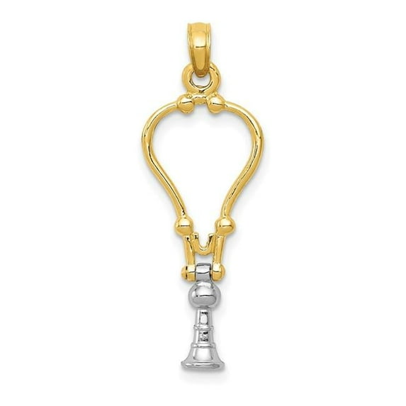 Finest Gold 14K Two-Tone 3-D Stethoscope Pendant