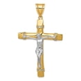 thumbnail image 1 of 14K Two-Tone Gold Classic CZ Iona Crucifix Pendant, 1 of 4