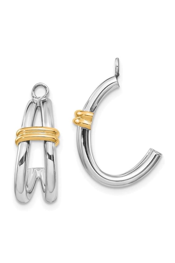 FJC Finejewelers 14 kt Two Tone Gold J Hoop Earring Jackets
