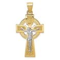 thumbnail image 1 of Finest Gold 14K Two-Tone Polished Celtic Inri Crucifix Pendant, 1 of 7