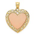 thumbnail image 1 of 14K Two-tone Polished Lace Trim Heart Pendant, 1 of 4