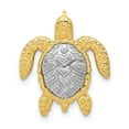 thumbnail image 1 of 14K Two-Tone Gold Textured Casted Solid Polished Finish Turtle Pendant Slide, 1 of 4