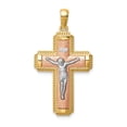 thumbnail image 1 of 14K Two-tone White Rhodium INRI Crucifix Pendant C4703, 1 of 2
