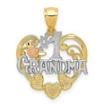 thumbnail image 1 of 14k Two-tone with White Rhodium #1 GRANDMA Heart Pendant, 1 of 4