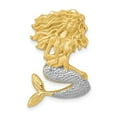 thumbnail image 1 of Finest Gold 14K Two-Tone with White Rhodium Satin Diamond-Cut Mermaid Chain Slide Pendant, 1 of 6