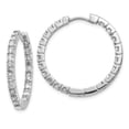 thumbnail image 1 of Finest Gold 14K White Diamond Hinged Hoops Mountings Earring, Size 6, 1 of 2
